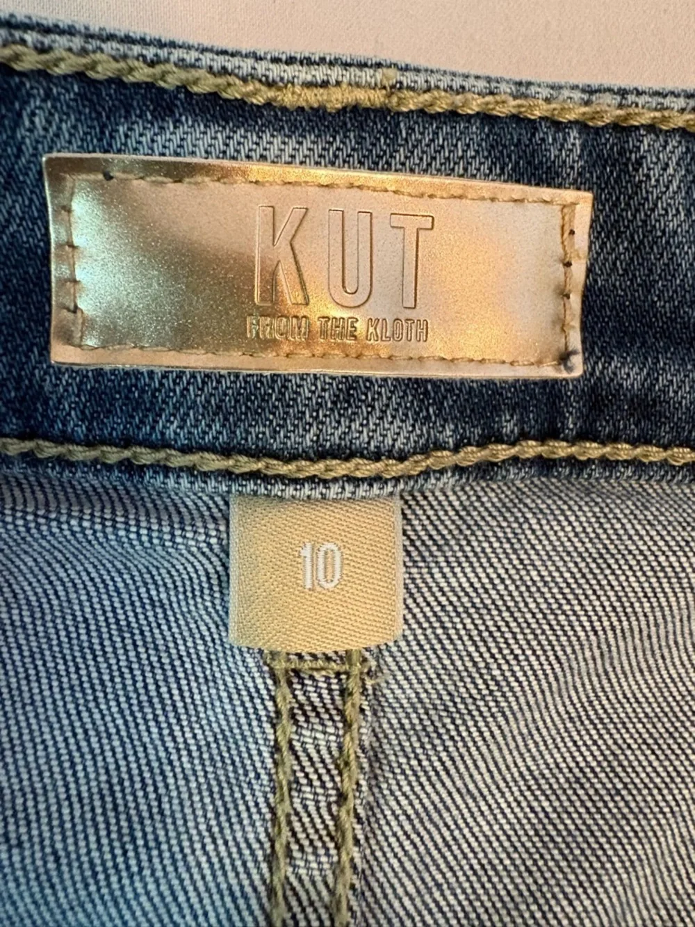 Kut From The Kloth Zoe Denim Mini Skirt Size 10 Blue Stretch